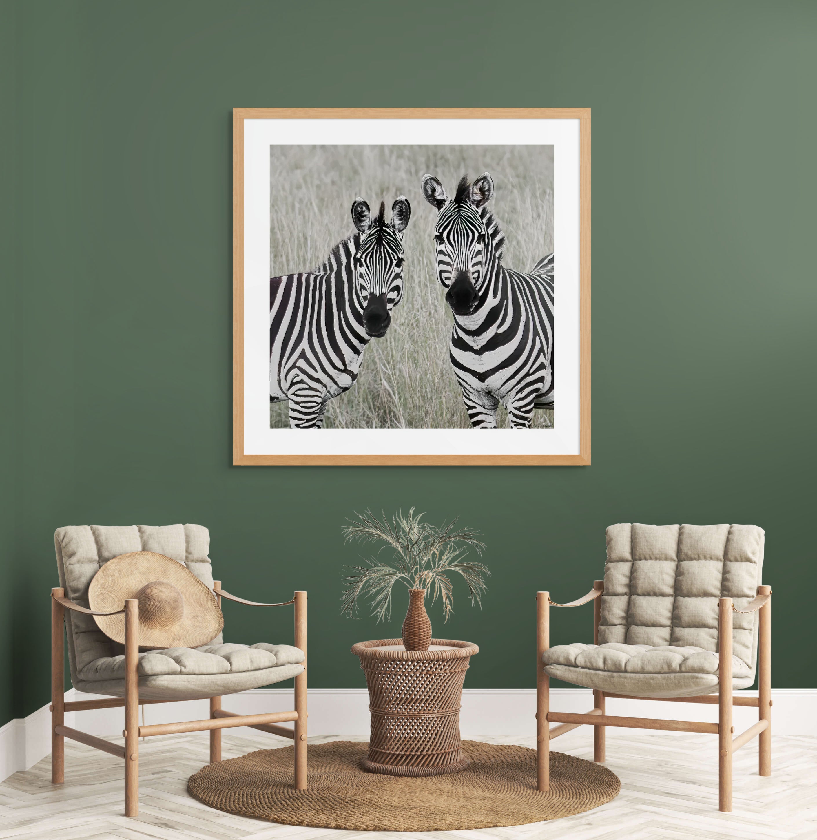 black and white zebra wall art