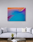 Panoramic aerial artwork with soft tones