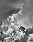 Black and white mountain photograph Patagonia