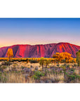 Fine art wall print of Uluru at sunrise with rich desert colours