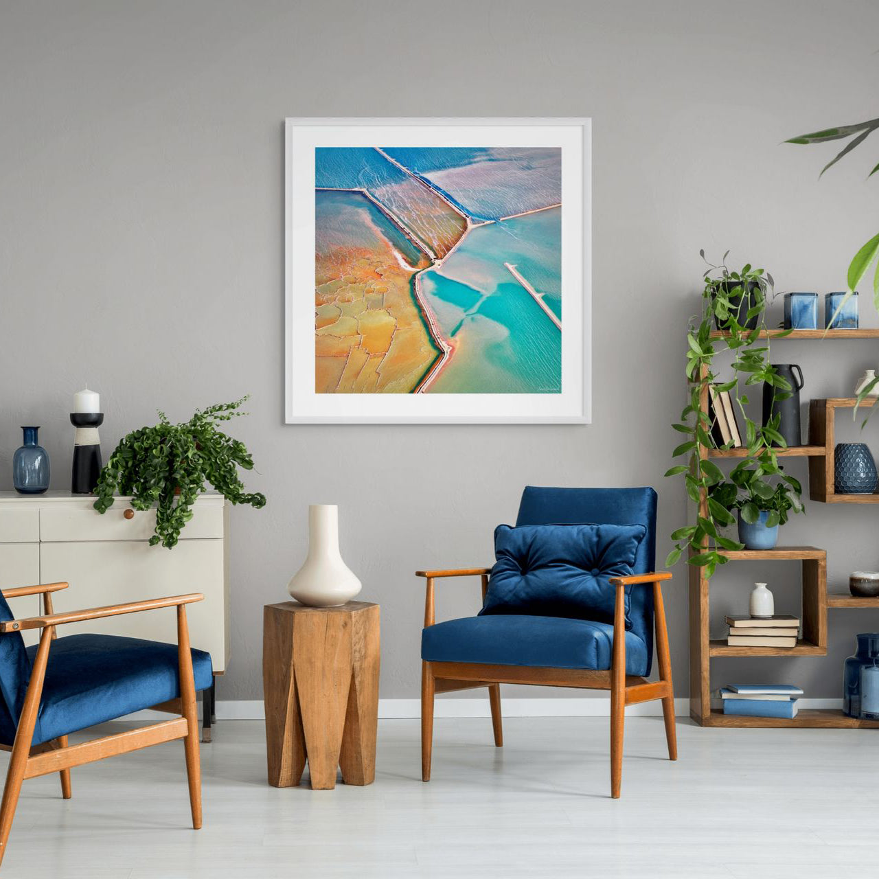 Australian abstract salt pond landscape