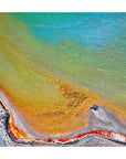 Ochre and blue aerial abstract of Shark Bay