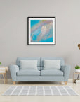 Pastel blue and cream coastal print Shark Bay