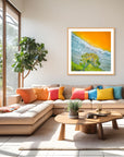 ochre and grey salt lake wall art