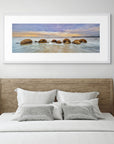 Panoramic ocean rocks artwork