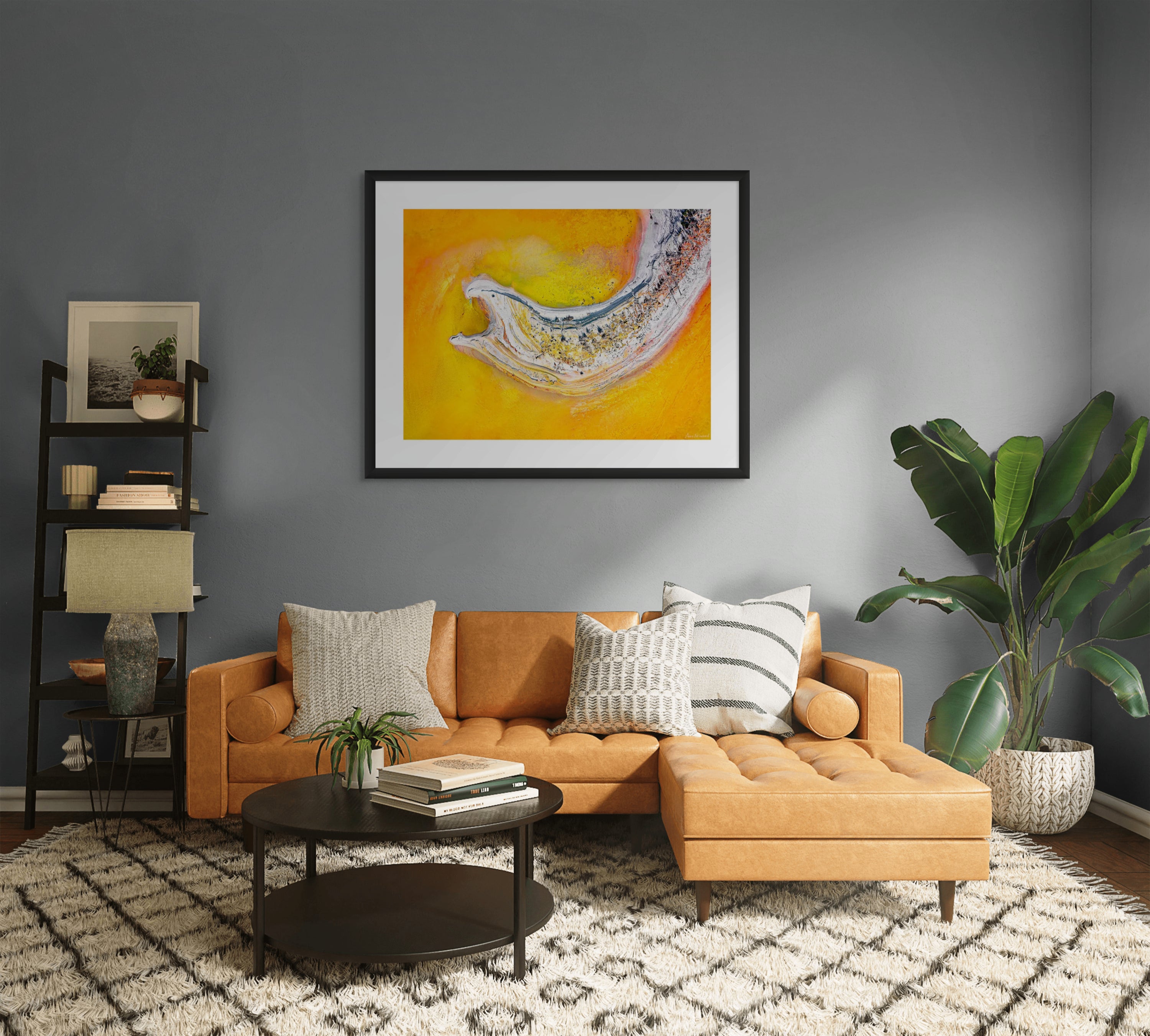Abstract landscape art from salt formations