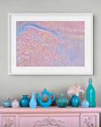 pink and lavender abstract wall art