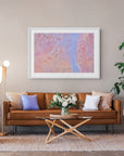 pink lavender and gold abstract wall art