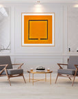black line orange aerial artwork geometric landscape photographed from above