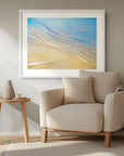 blue cream and sand abstract wall art
