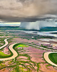 Aerial view of meandering rivers in the Kimberley, Australia