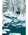 monochrome snow with vivid water