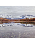 snowy peaks and calm reflections photography