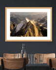 snow-covered peaks, Alaska wilderness, aerial photograph, mountains