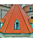orange clay roof tile photography