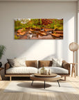 serene river scene with green foliage