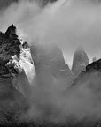 Black and white mountain landscape photograph