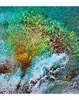 green and blue abstract ocean art