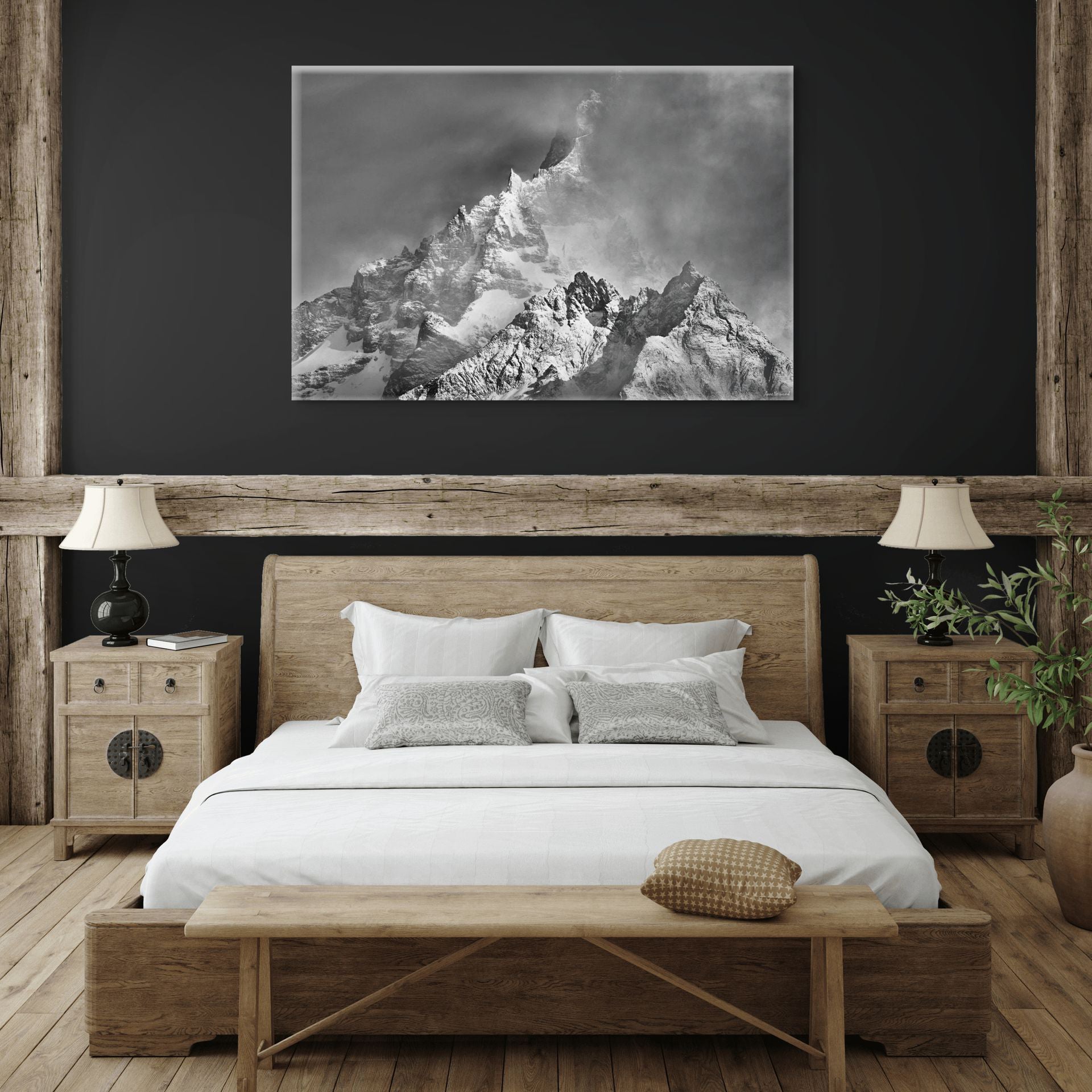 Snow-covered Patagonian mountains in cloud