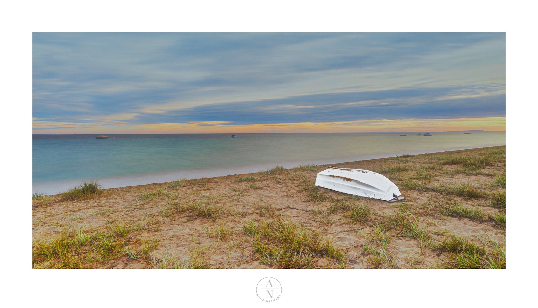 Sunset Stillness: Beached Boat on Portsea Beach