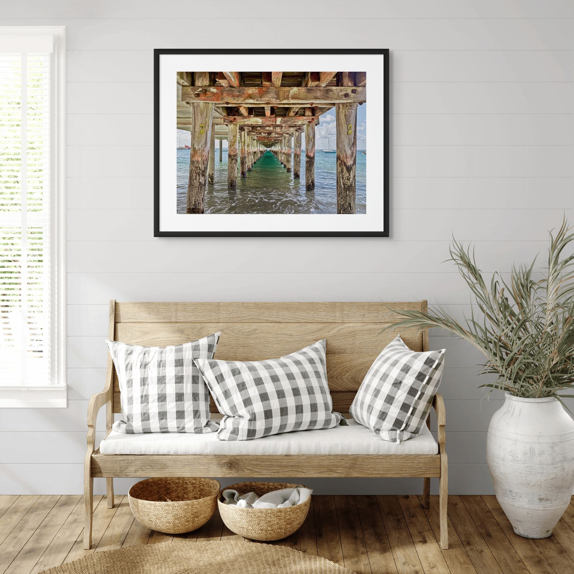 under pier coastal photography