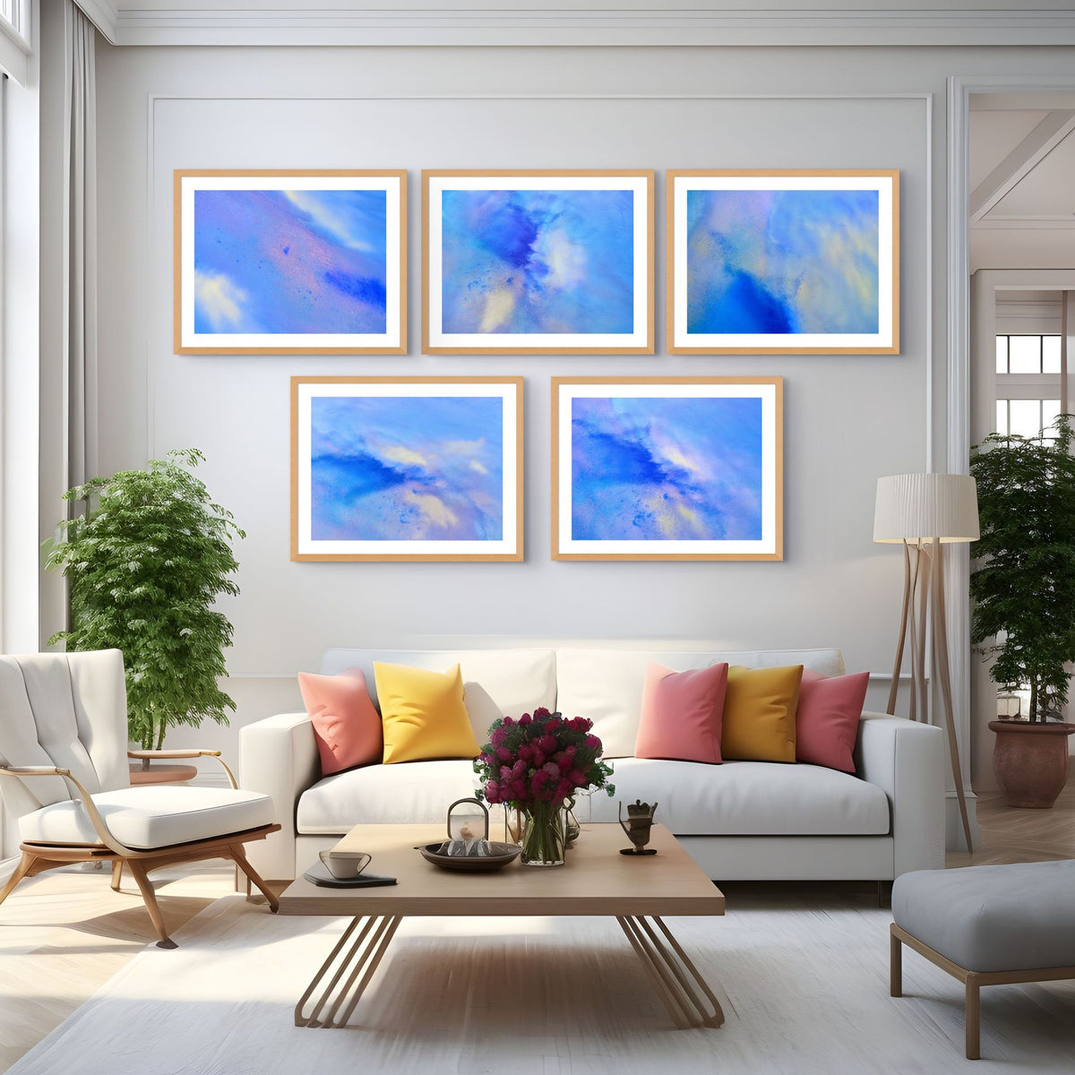 Blue Awakening aerial landscape artwork by Anne Neiwand