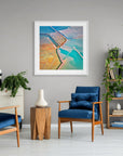 Australian abstract salt pond landscape