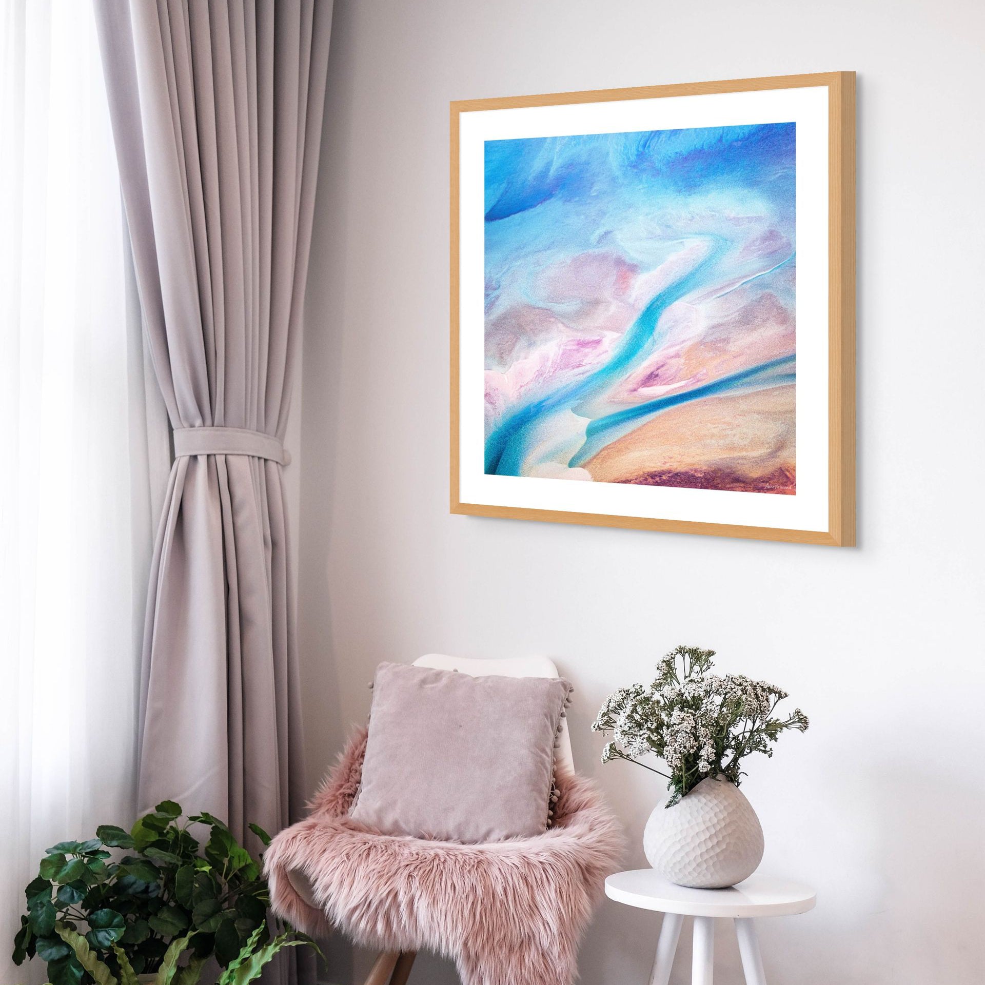 earth textures with teal river patterns