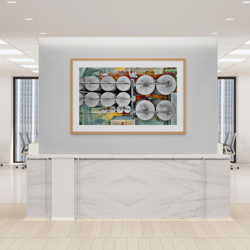 view over head storage silos