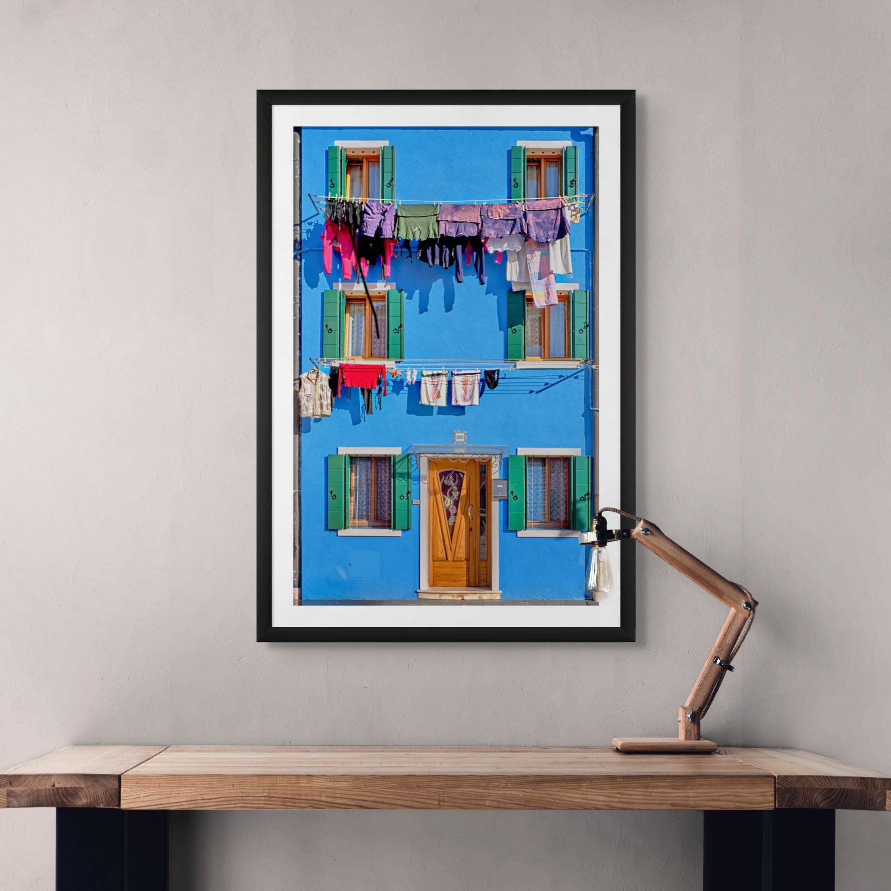 laundry hanging architecture print