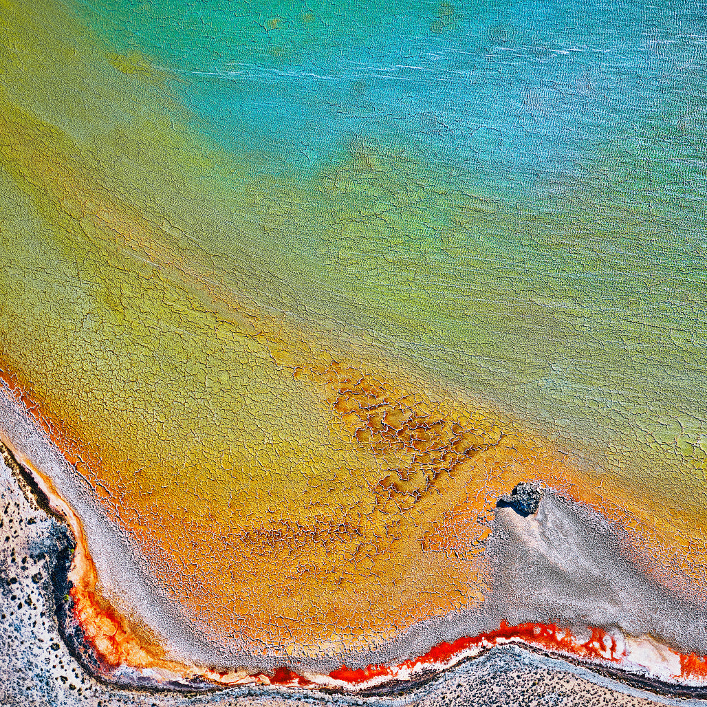 Aerial salt flats in Shark Bay Western Australia