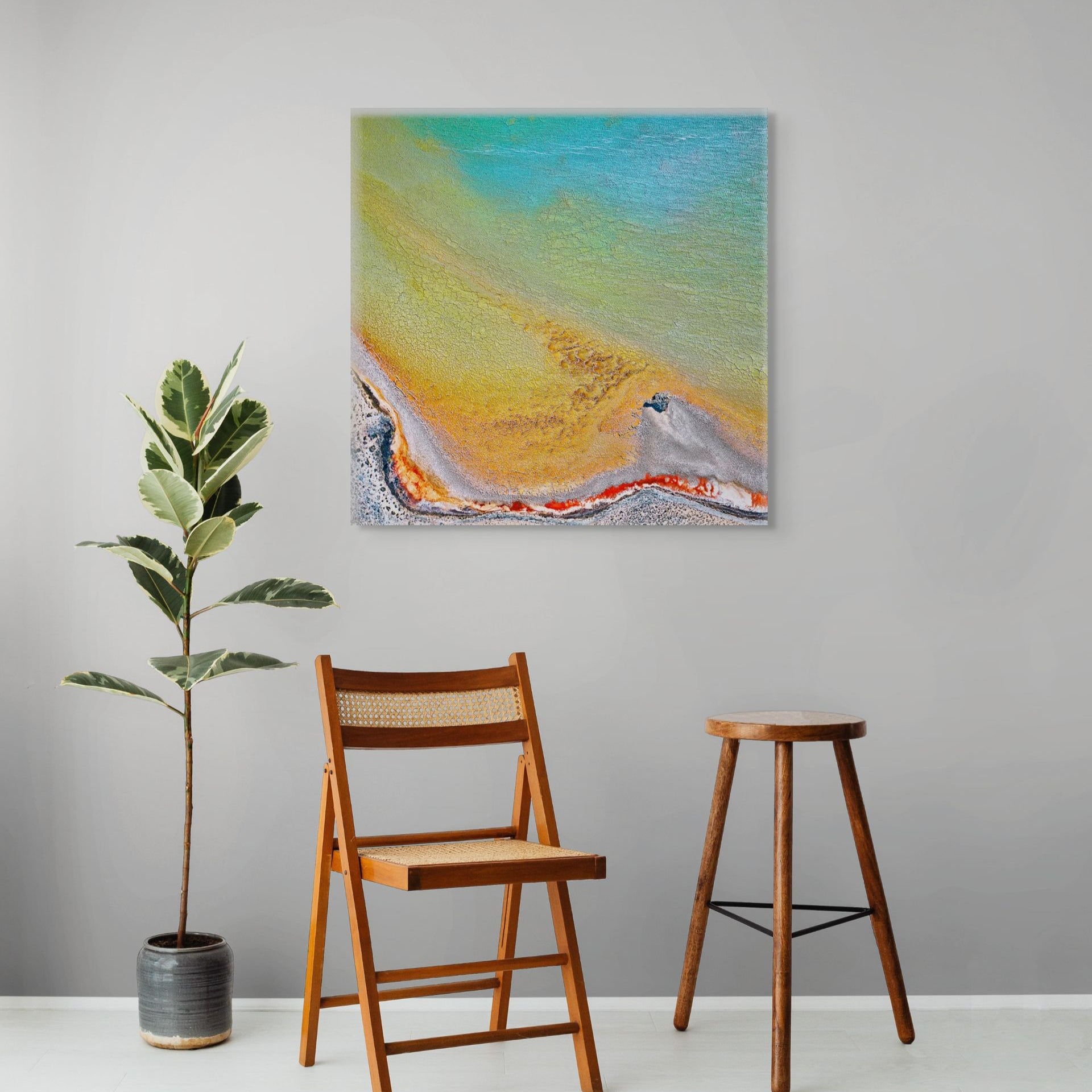 Evaporation patterns salt flats Western Australia