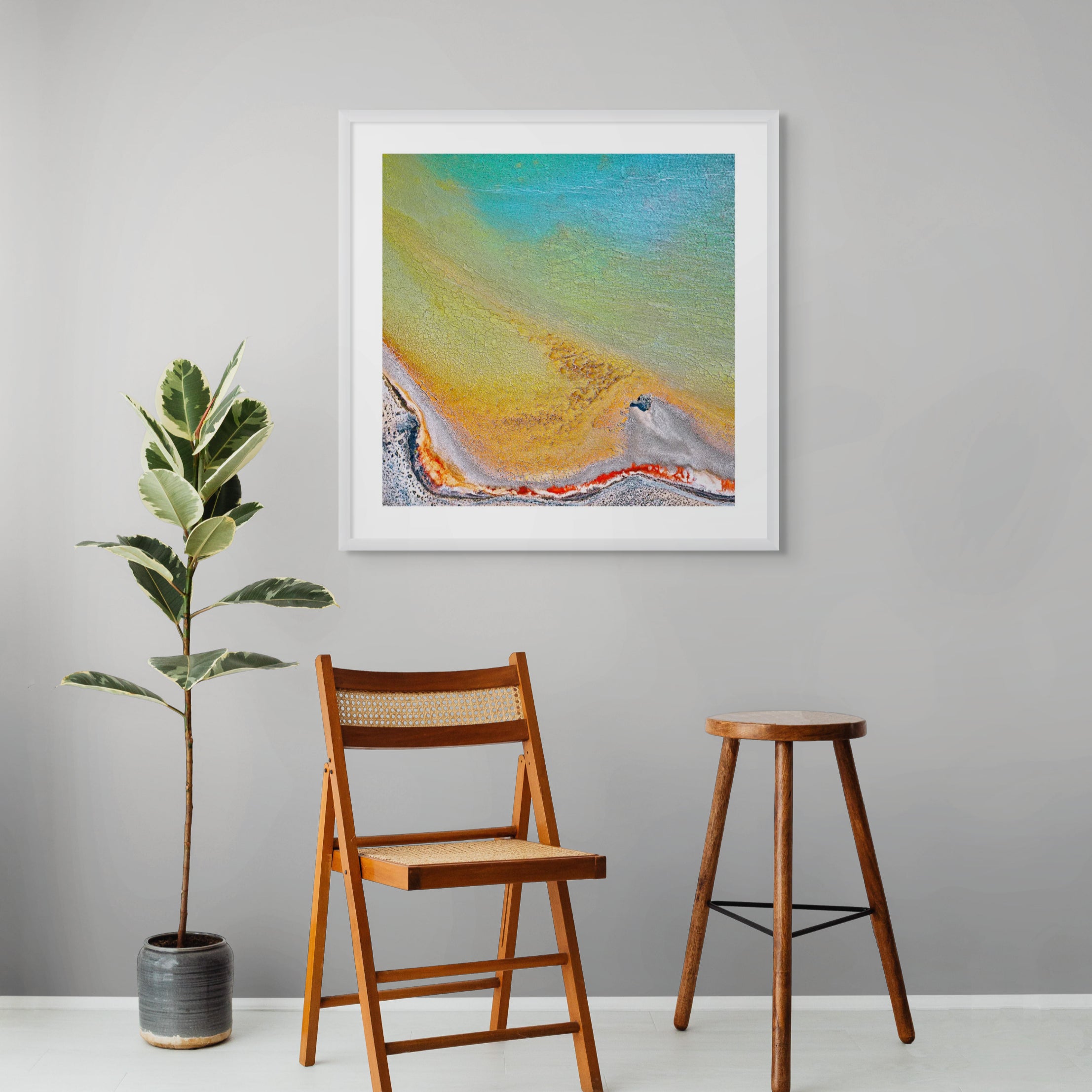 Evaporation patterns salt flats Western Australia