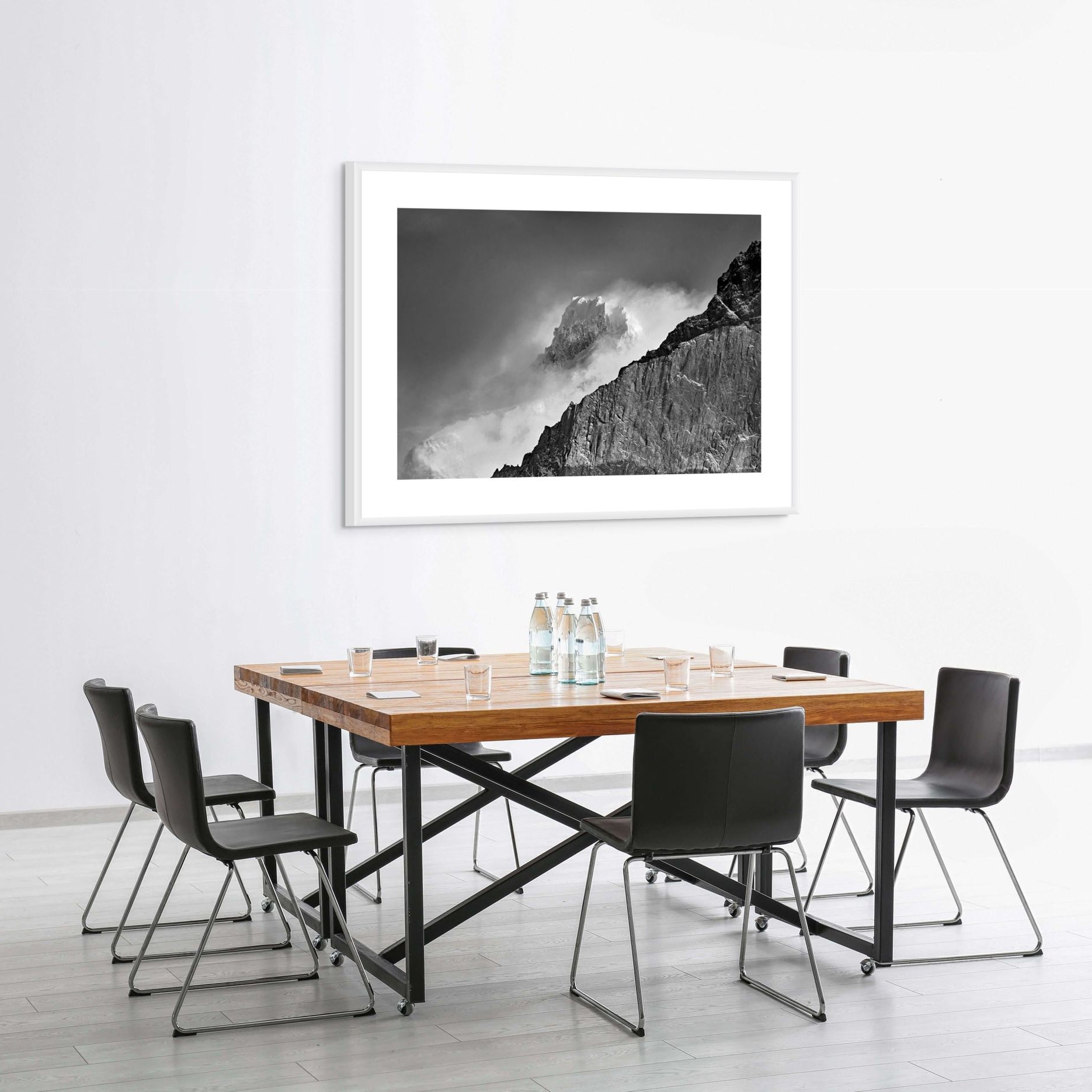 Patagonia summit emerging from clouds