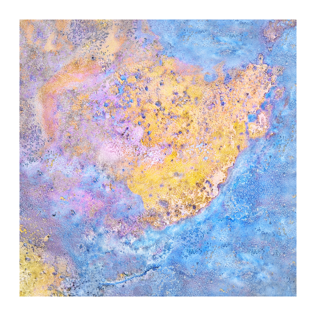 gold blue and lavender wall art contemporary colourful fine art print