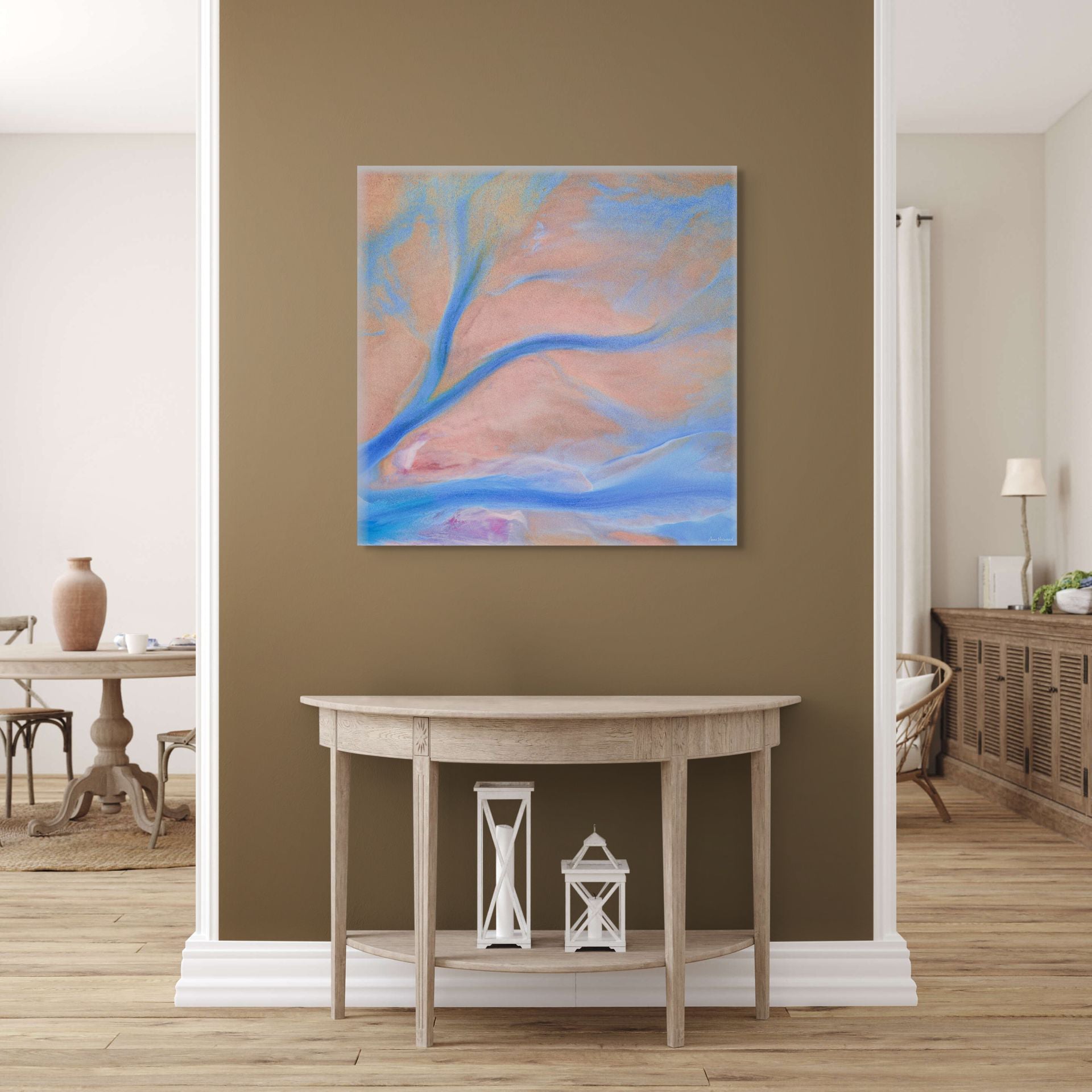 soft pastel aerial landscape