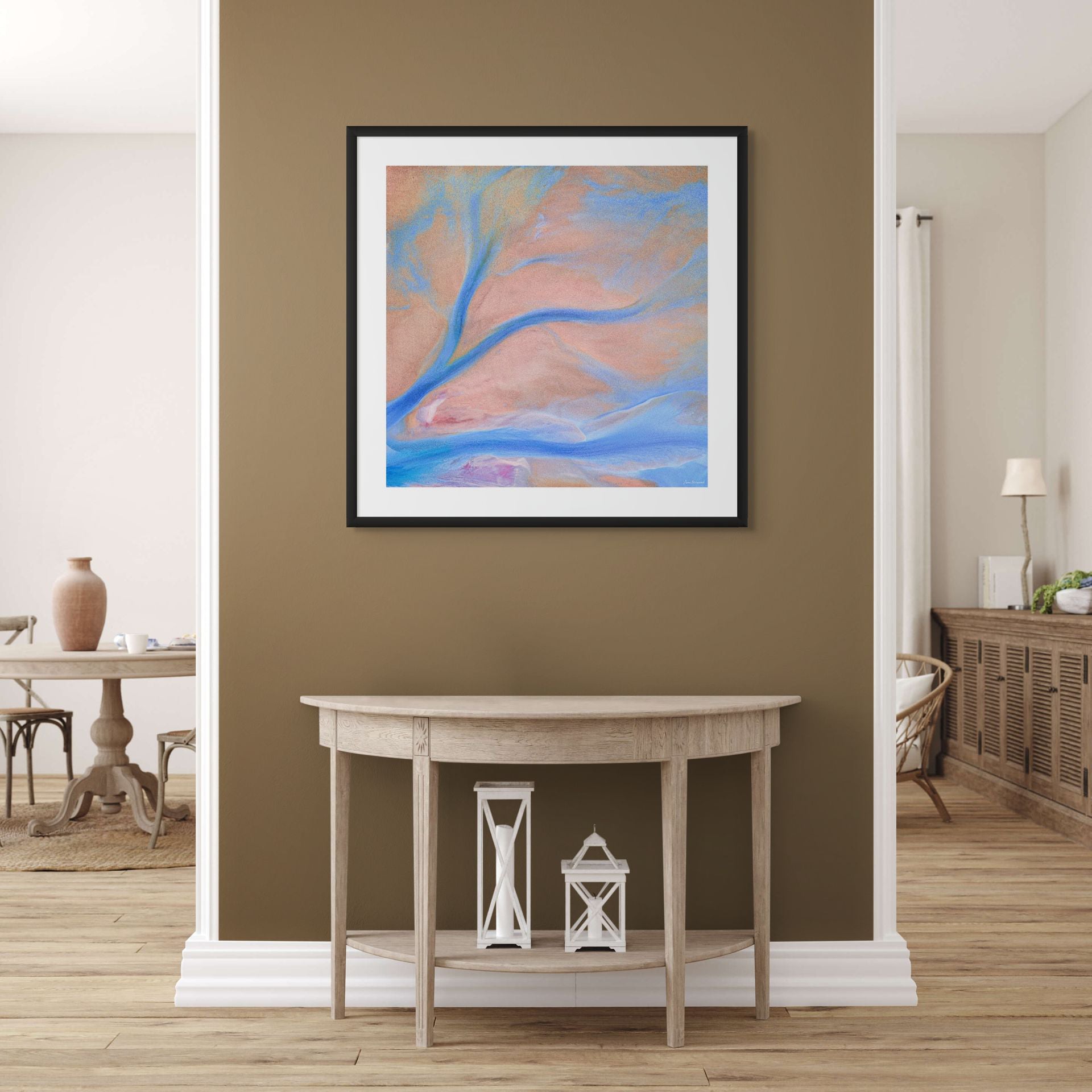 blue and peach abstract photography