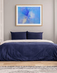 Cobalt blue aerial fine art photography with pale cream details