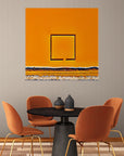 orange and black contemporary wall art