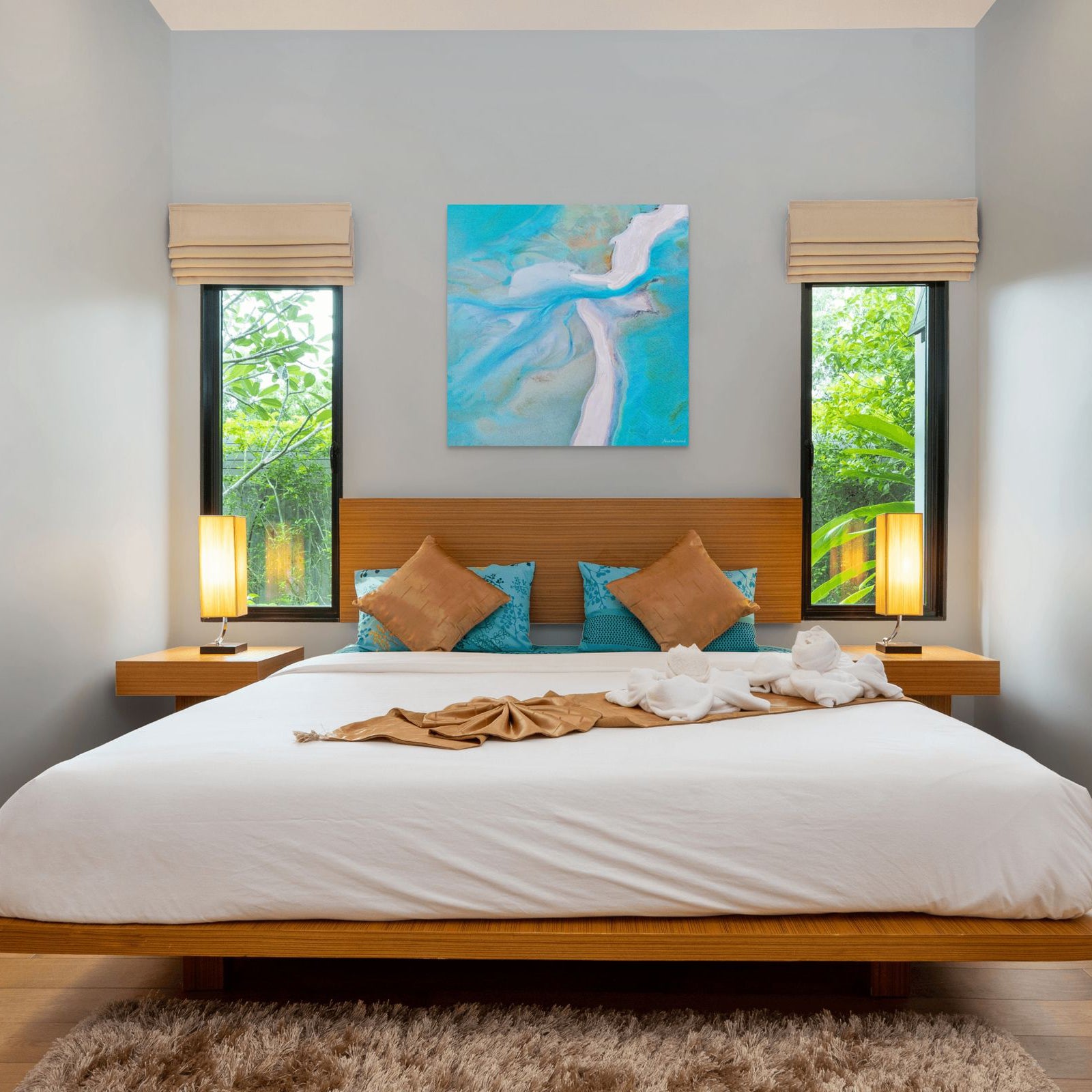 calming ocean colours wall art