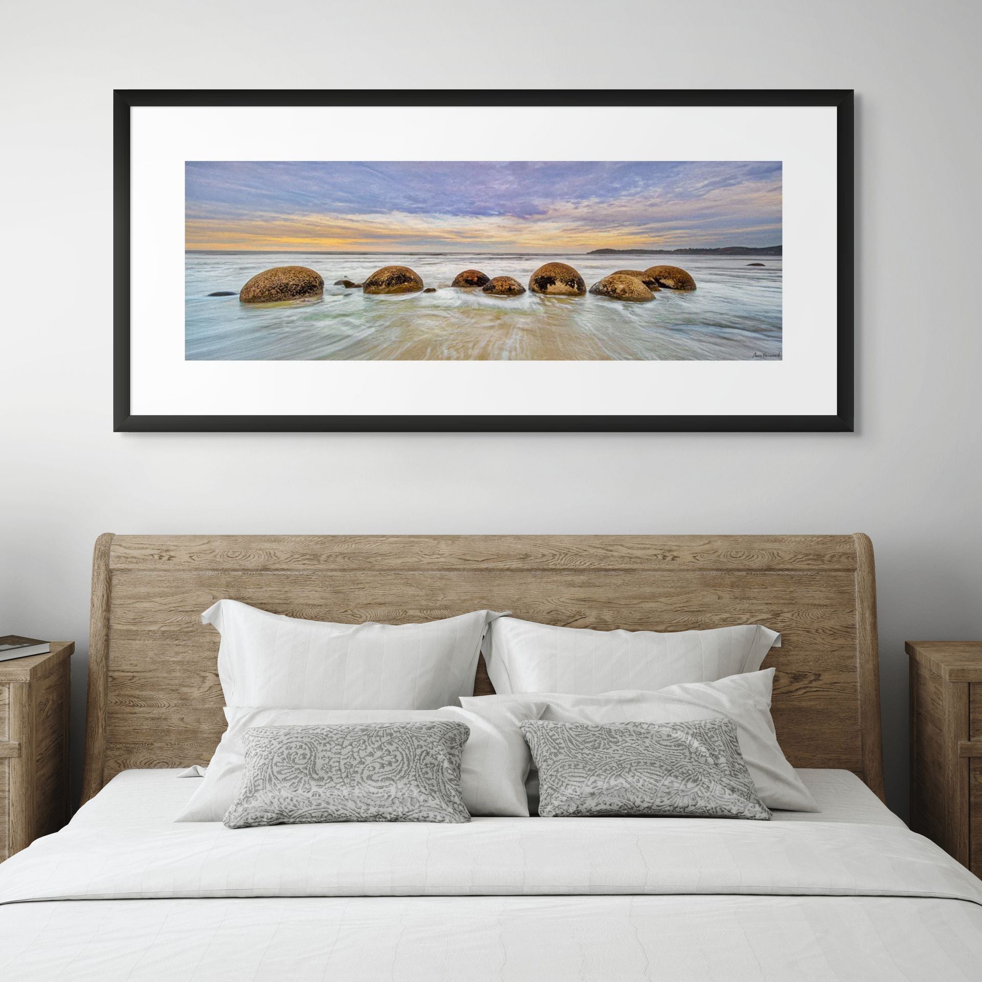 Earth-toned coastal decor print