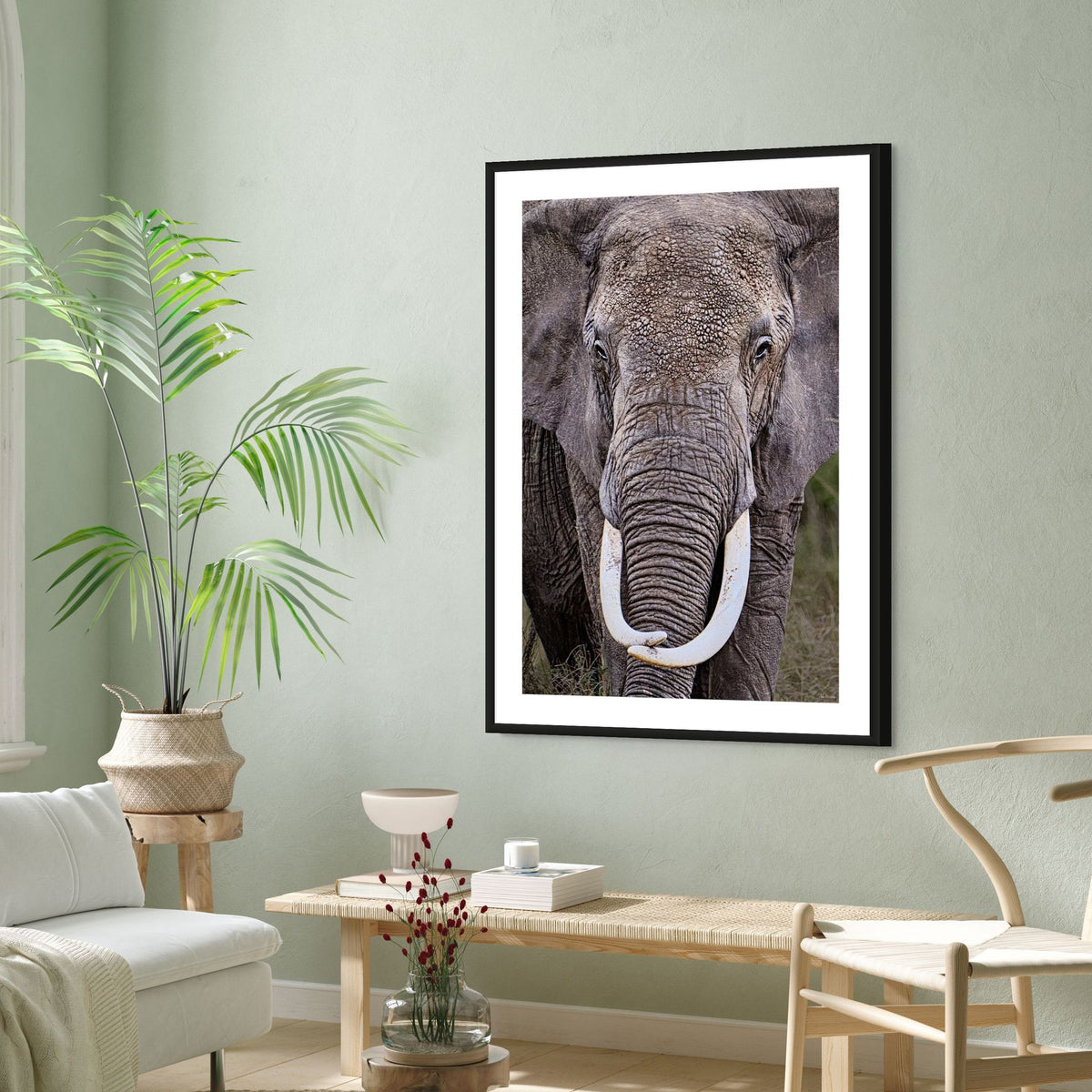 African elephant tusks artwork