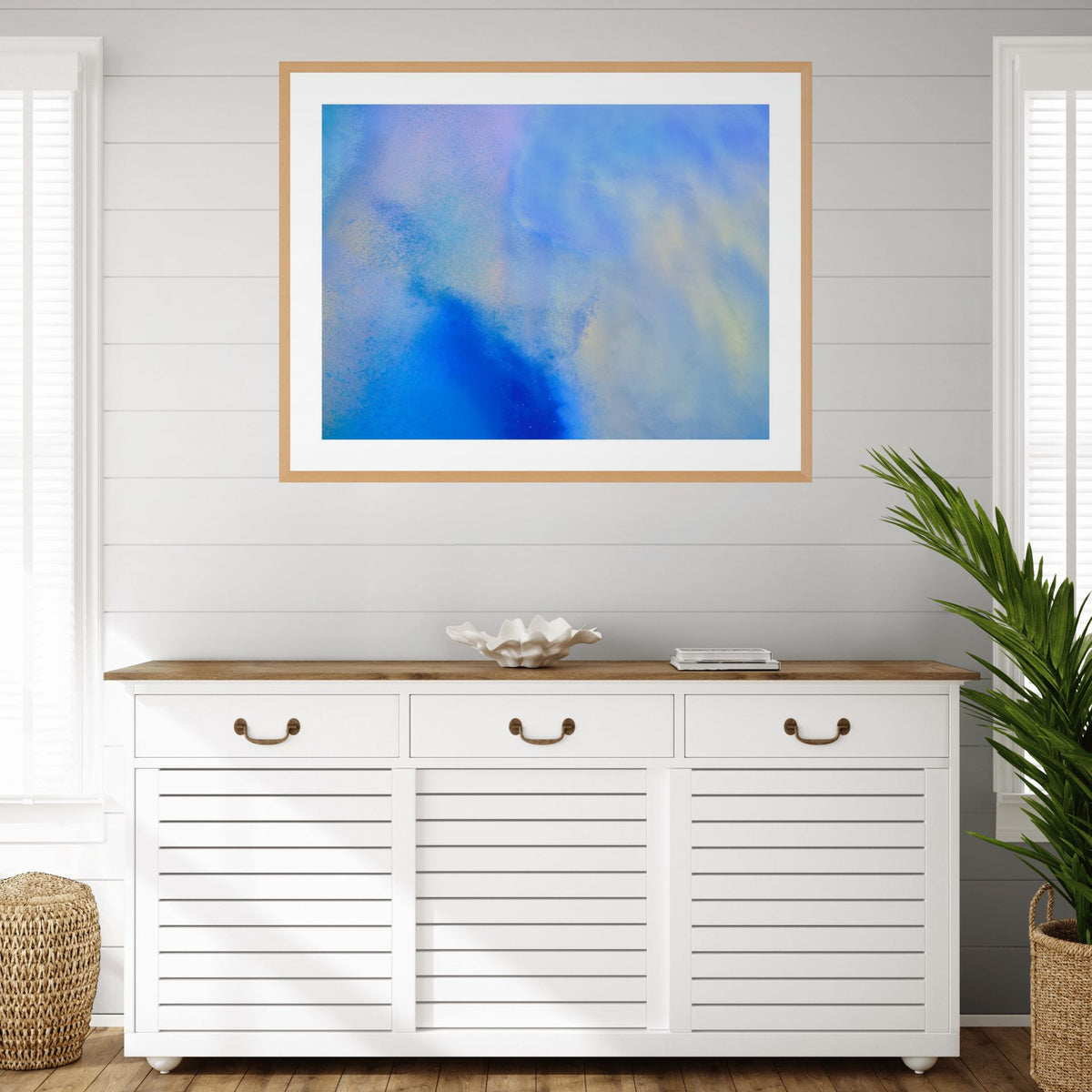 Blue fine art landscape photographed from above