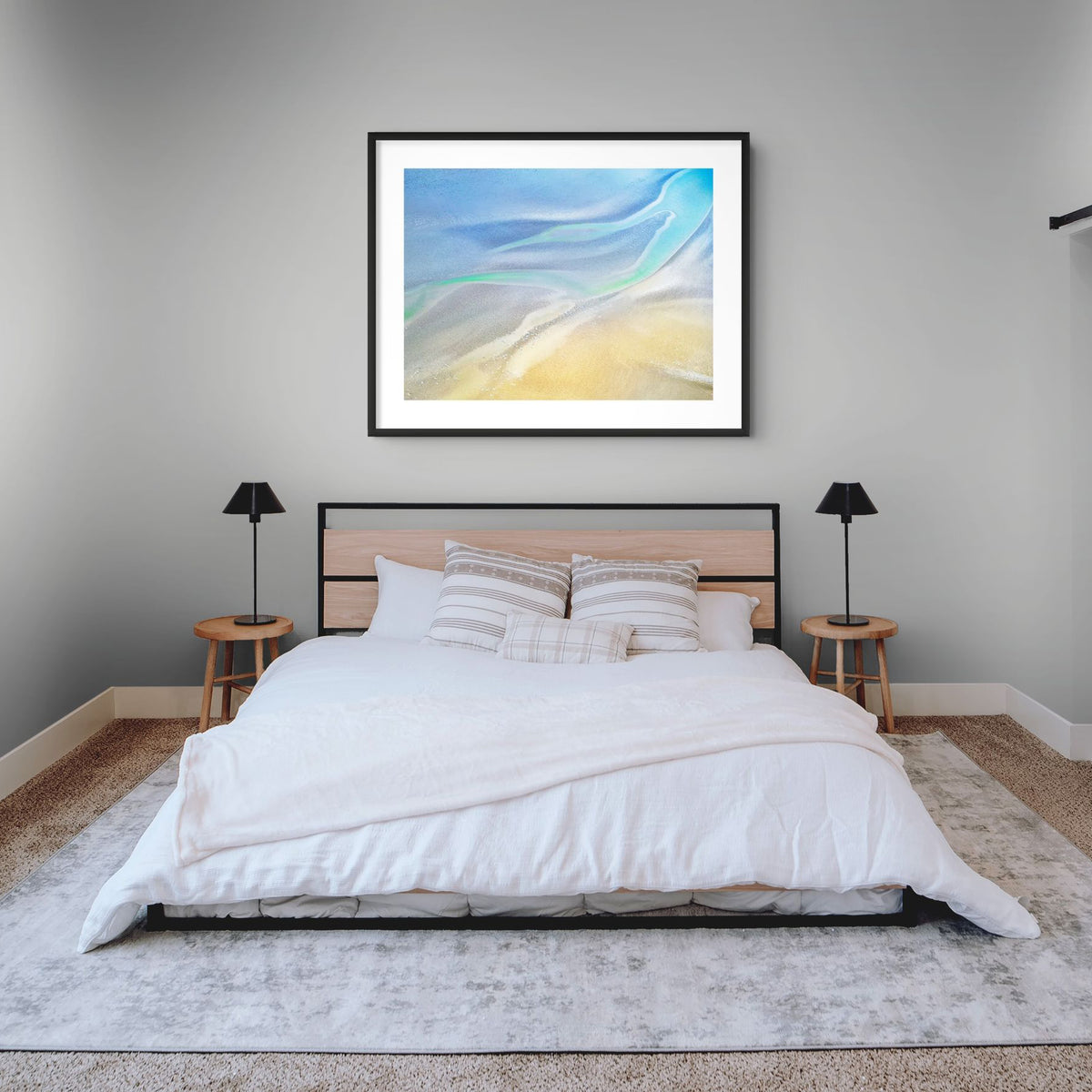 blue and green shoreline fine art
