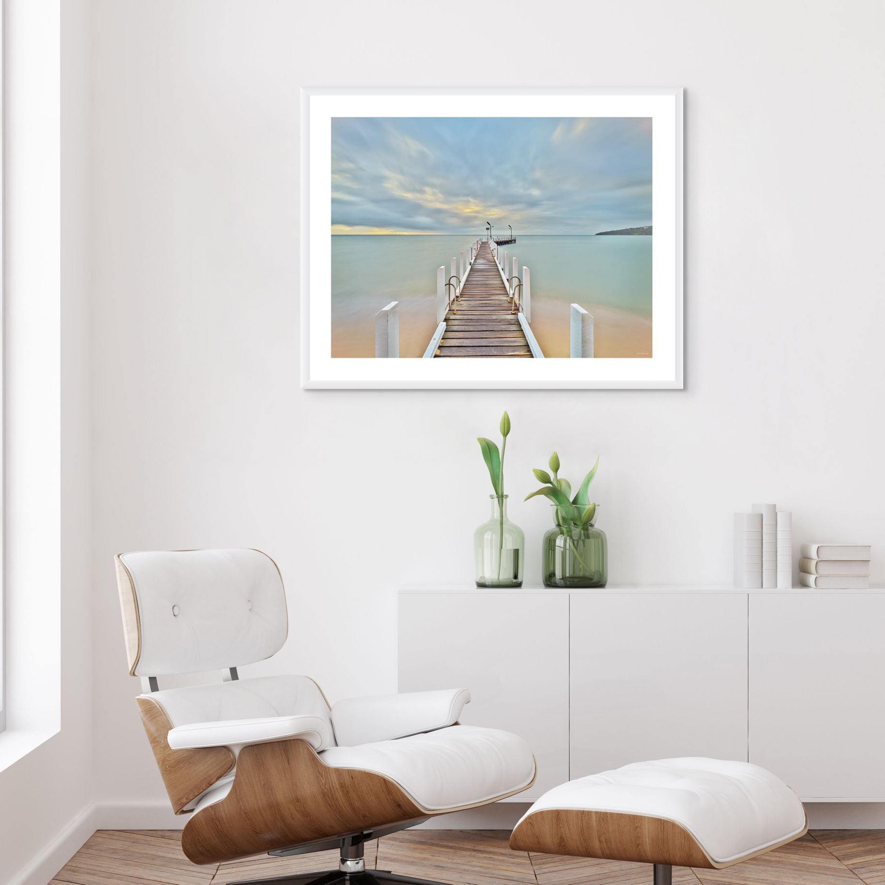 minimalist pier ocean photography