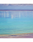 Minimalist landscape of still water with natural pastel gradients