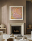 lilac pink and ochre wall art
