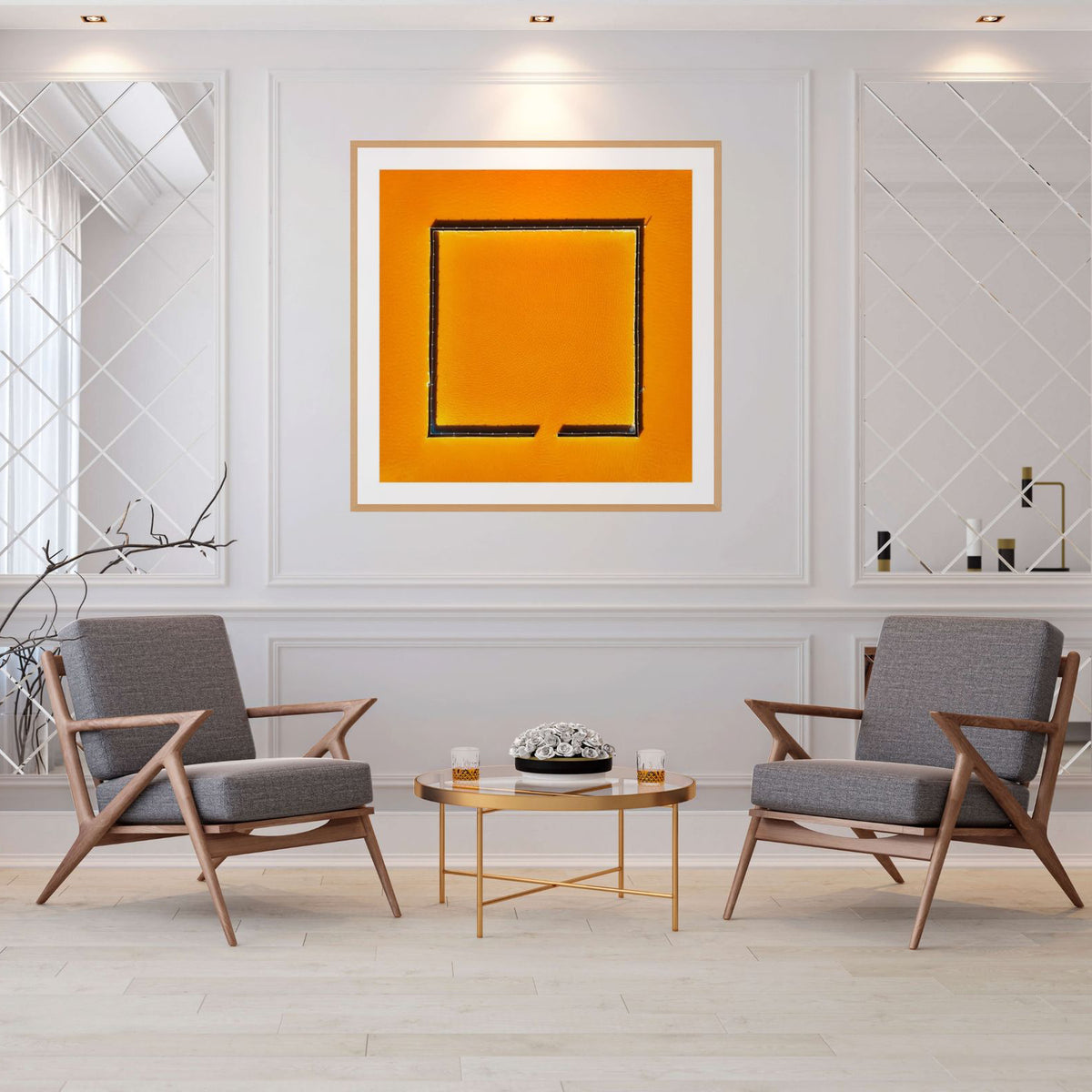black line orange aerial artwork geometric landscape photographed from above
