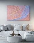soft blue abstract landscape wall art