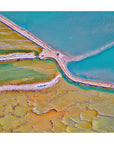 Cracked salt flats aerial photography